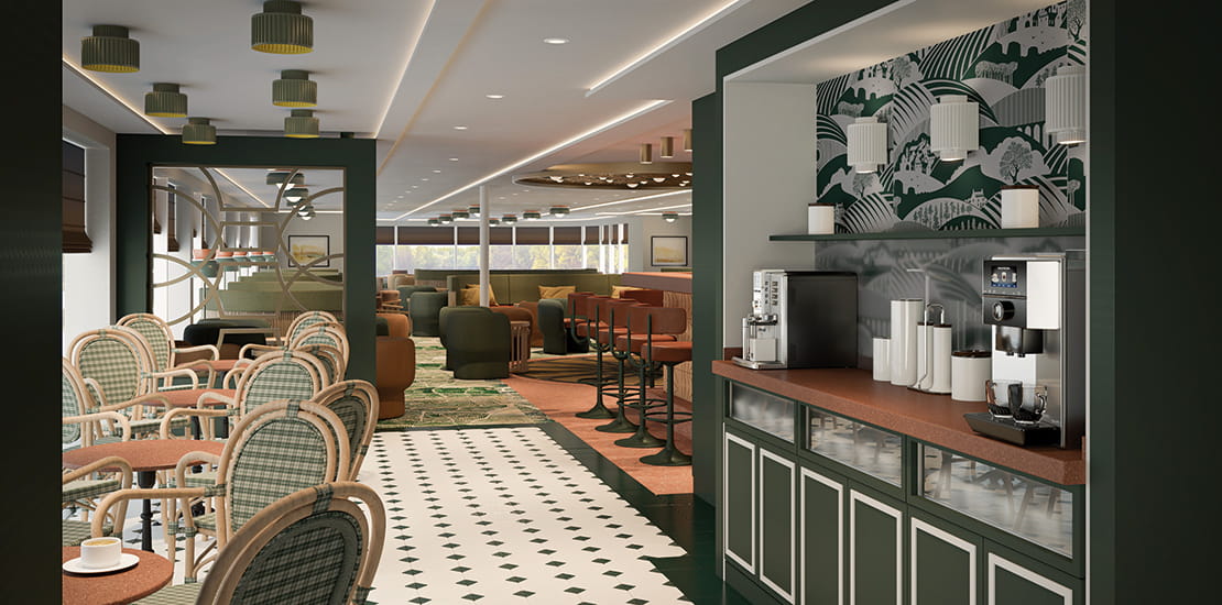 An artist's impression of Lounge on Spirit of the Moselle